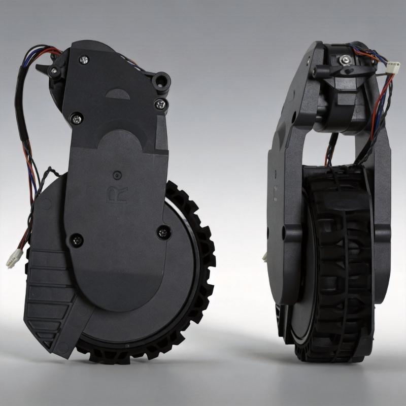 Robot Vacuum Wheel Assembly Pair, Black ABS Left and Right Drive Modules Designed to Replace Both Worn Drive-Wheel Assemblies Together