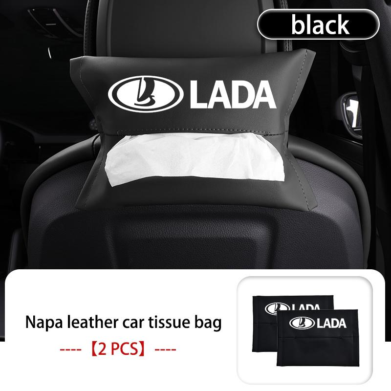 Leather Car Seat Back Hanging Tissue Bag Armrest Box Paper Holder Accessories For Lada Niva Vesta Granta Riva Samara Priora 4x4 SS15