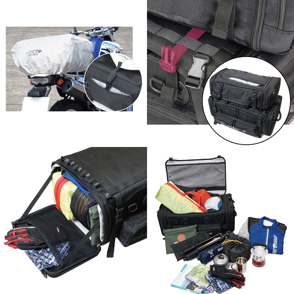 Container Seat Bag 64 for RR9038 ROUGH&ROAD Motorcycles, Black, Capacity 55-64L (Maximum),