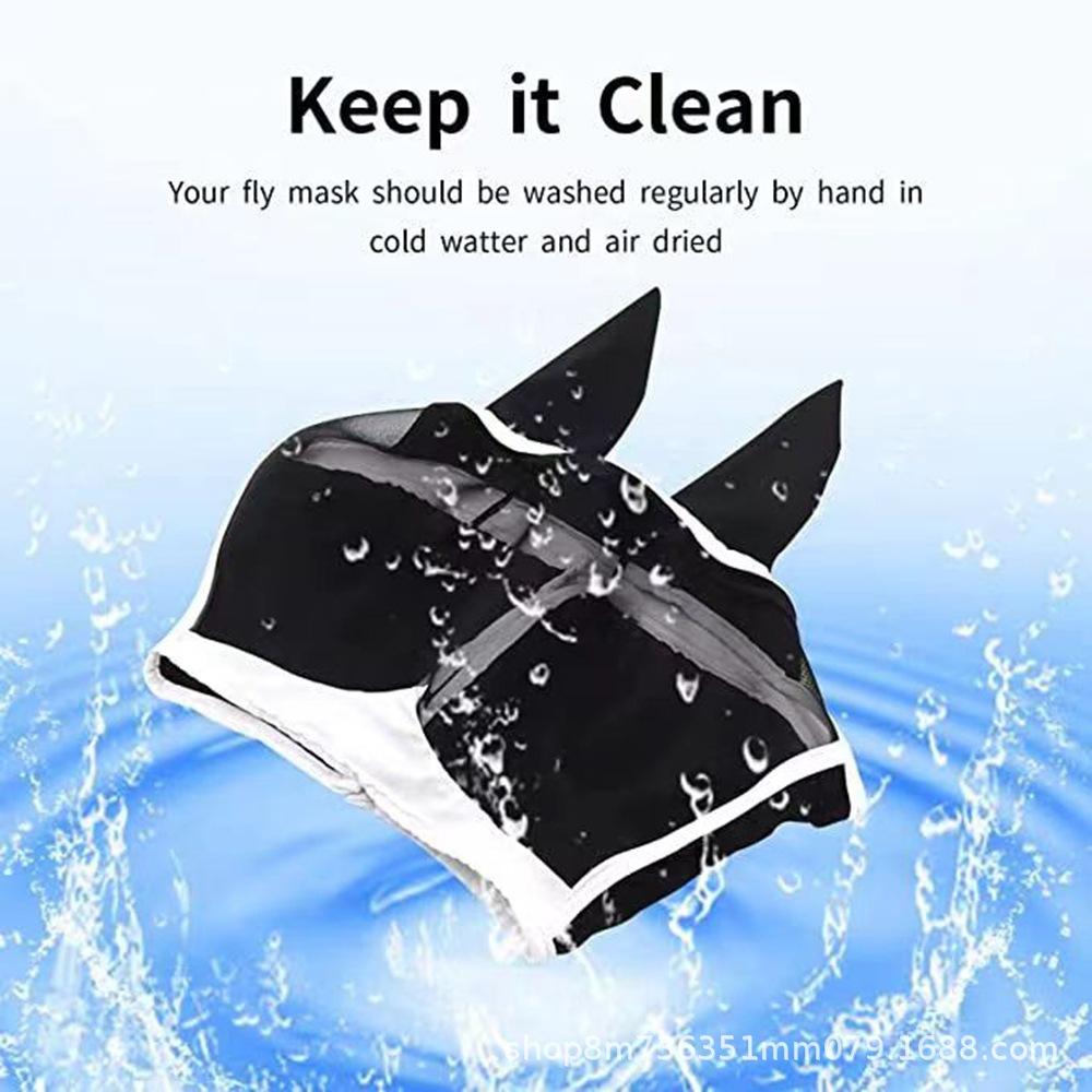 Breathable Horse Mask Summer Goggles Mosquito Ears Comfortable Fit with UVProtection Mesh Horse Fly Mask Equestrian Supplies Equestrian Equipment