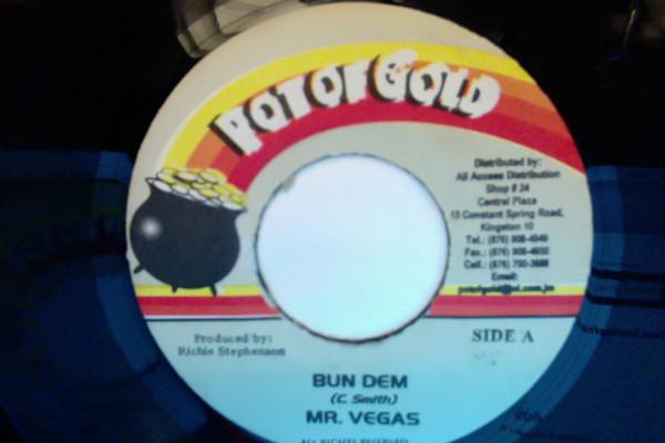 

7inch Record MR. VEGAS - Bun Dem none Pot Of Gold Jamaica Reggae, Ska & Dub Used