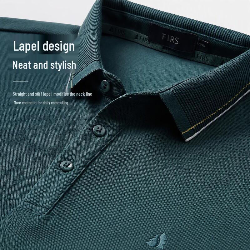 FIRS Men's Silk-Blend Long-Sleeve Polo Shirt