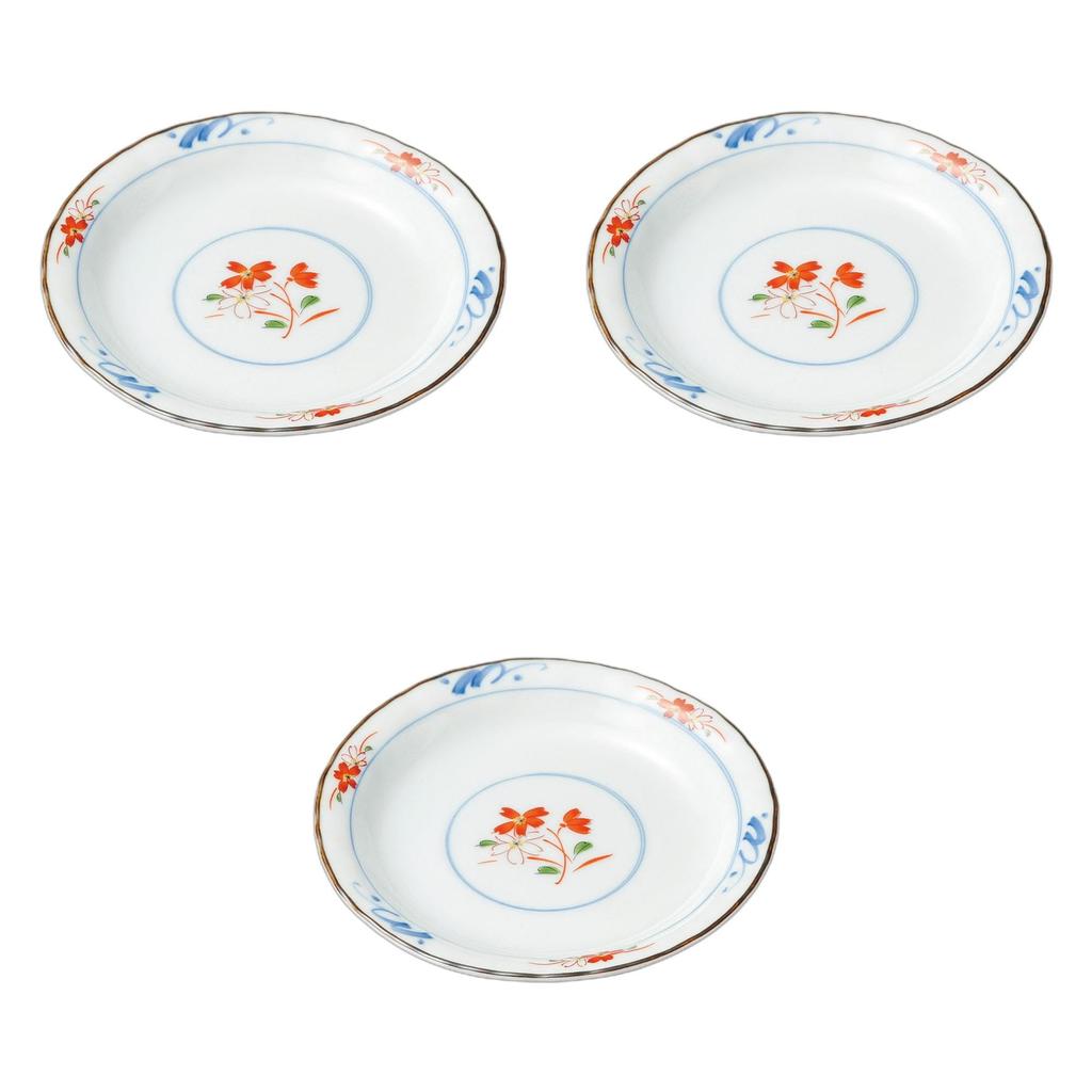 Set of 3 Nonohana Plates X Medium Ceramic Plates by Setomonohonpo 5.0 [16.3 2.4cm]