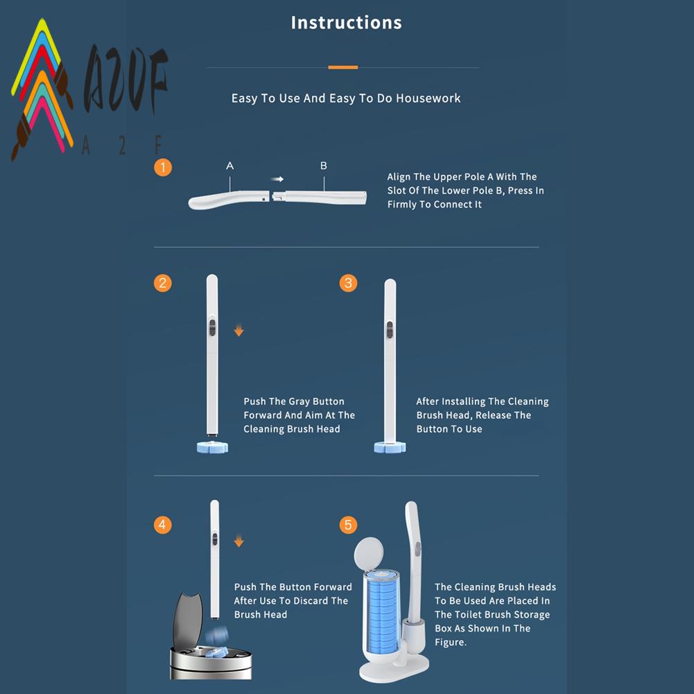 A20F-Disposable Toilet Brush Household No Dead End Toilet Cleaning Brush Set Toilet Toilet Cleaning Artifact Not Dirty Hands белый