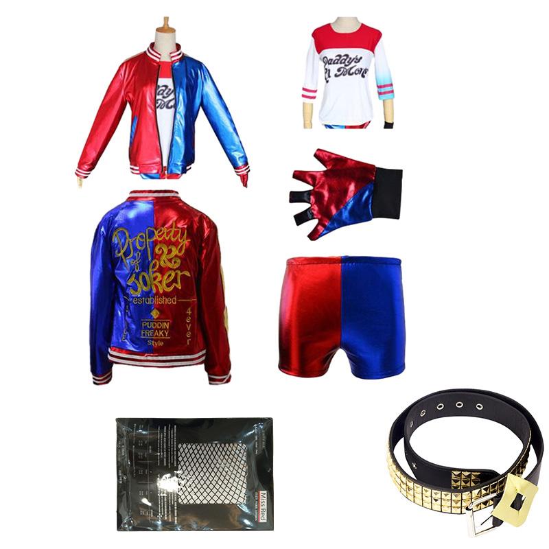 Squad Suicide Quinn Cosplay Coat Jacket Shirt Costume Party Girl Props