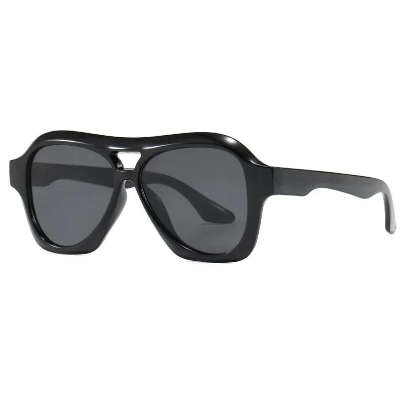 Fashion Oversized Double Bridges Pilot Sunglasses Women Retro Jelly Color Shades UV400 Men Trending Punk Sun Glasses