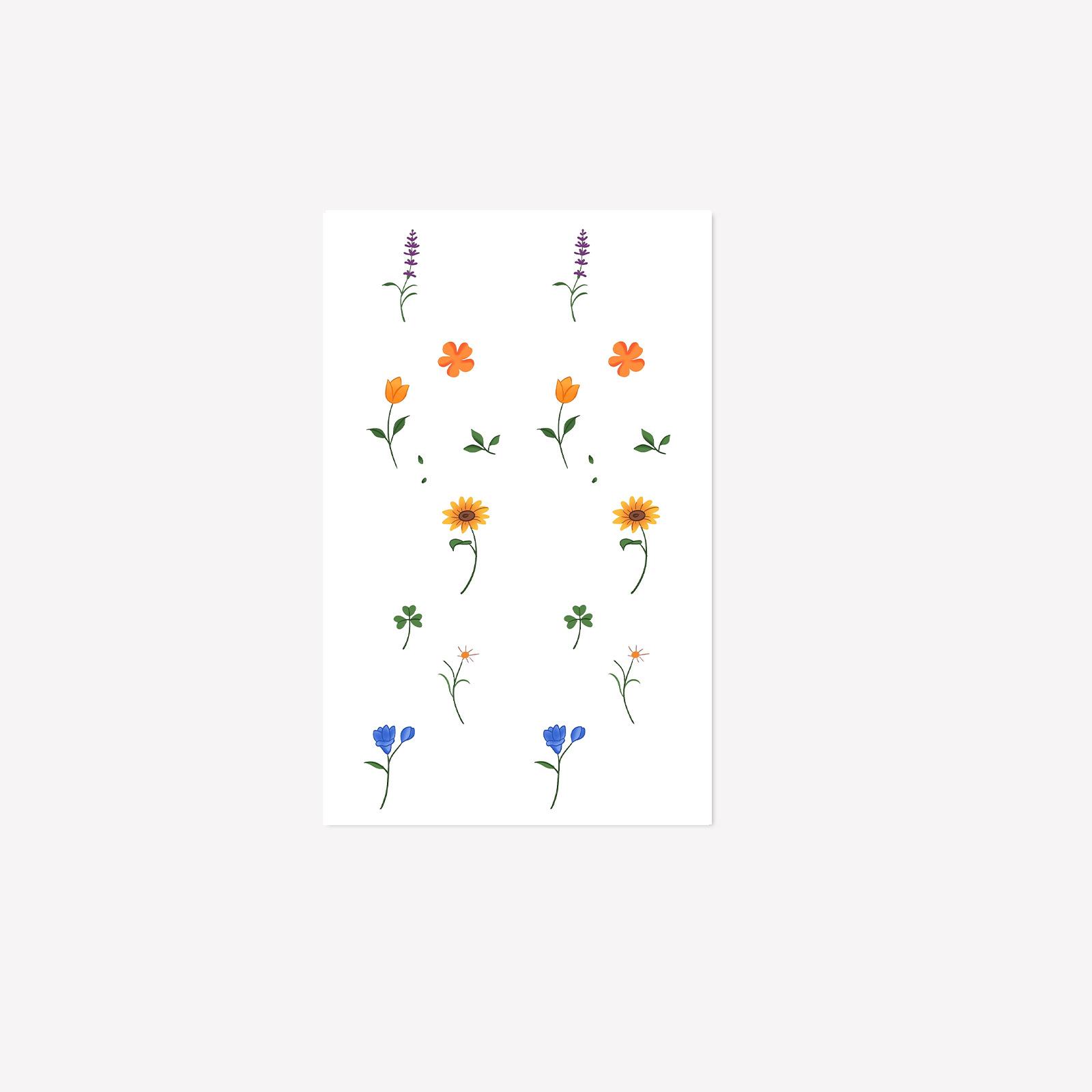 Small Fresh Floral Tattoo Sticker, Waterproof And Long-Lasting, Gentle Big Arm Model, Simulation Tattoo Sticker 12*19