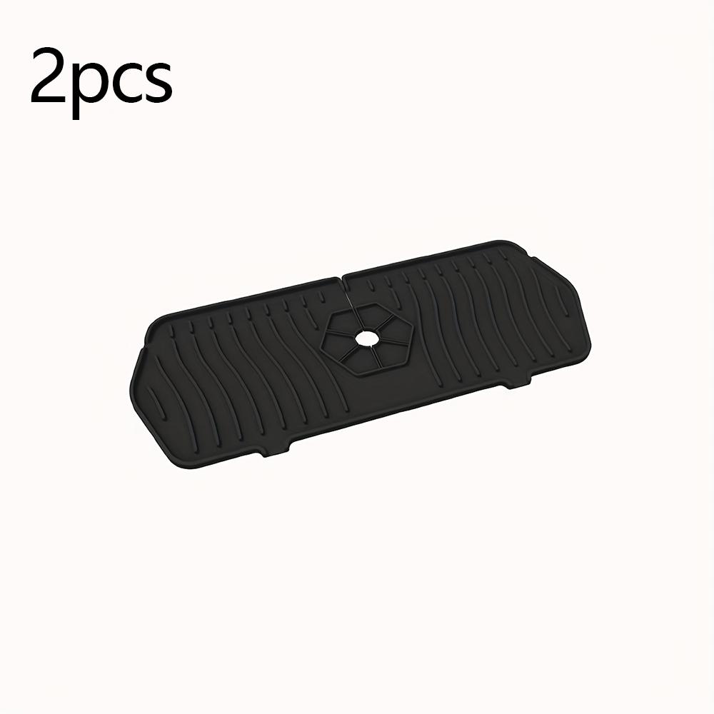 1/2pc-Silicone Faucet Water Catcher Mats,Kitchen Sink Spill-Proof Drying Pads,Anti-Slip Drain and Splash Guard Water Catcher Mat