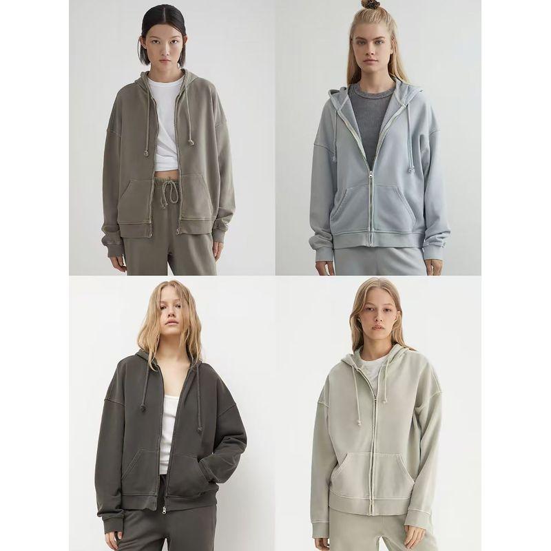Foreign Trade Original Order Lim * E Women's Washed Old Sports Leisure Hoodie Hoodie Multi-Color 9083-401 1675