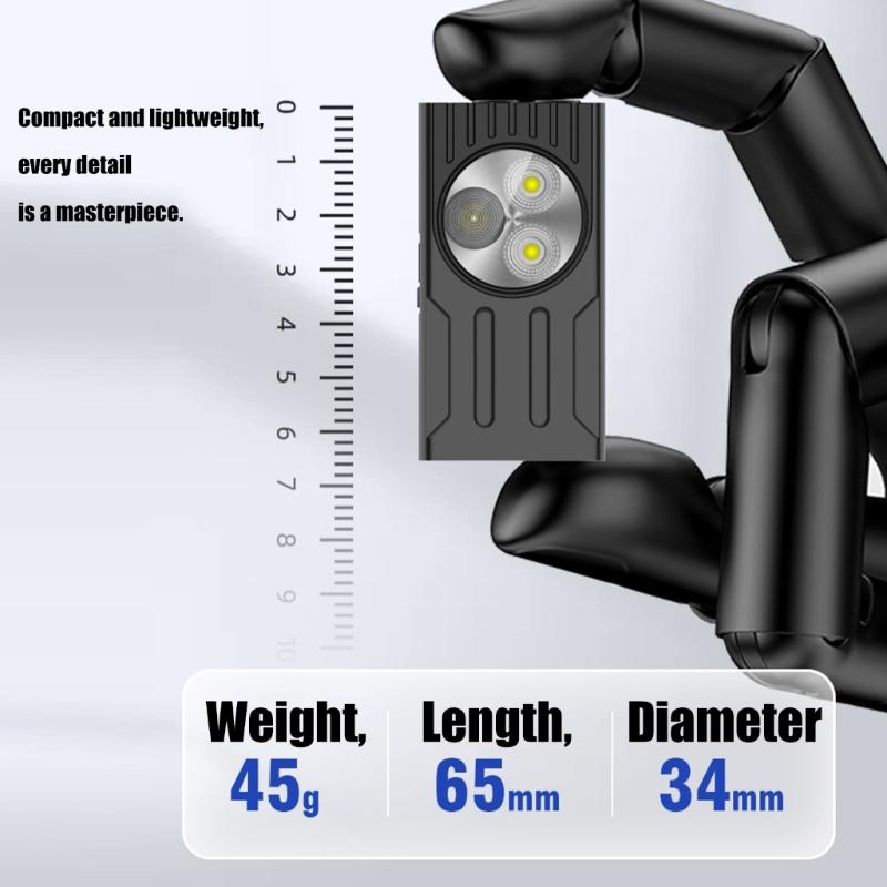 LED Torch Aluminum Waterproof Flashlights 3Light Mode Magnetic Base Blue White Red Light For Adventure Essential