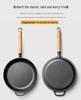 Non-Stick Cast Iron Flat-Bottom Wok - Gas Stove Compatible Pancake and Steak Frying Pan