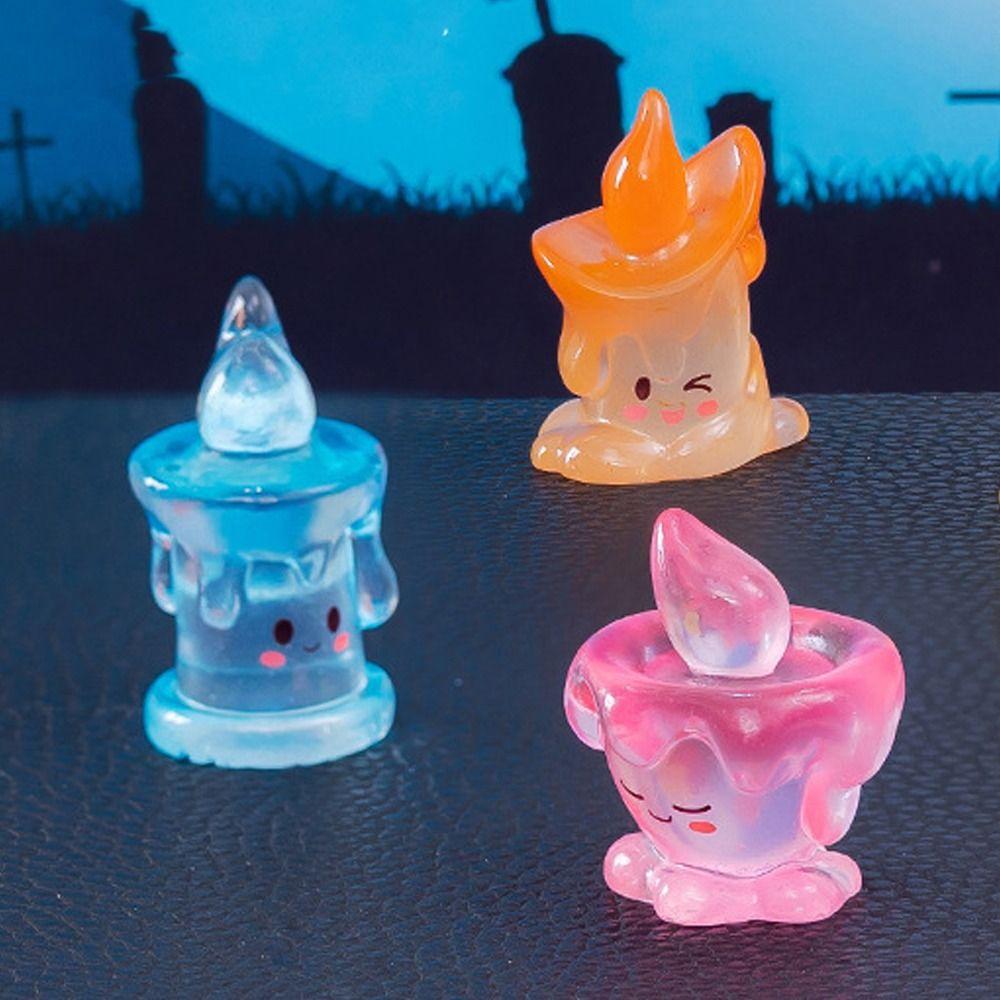 Mini Mini Candle Ornament Resin Candle Statue Halloween Candle Figurine  Ghost Festival