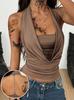 European And American Y2K Chain Swing Neckline Suspender Vest, Fake Two-Piece Spice Girls Style Summer Streetwear Top