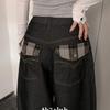 The Pink High Waist Non Fade Stitch Wide Denim Pants