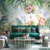 Wallpaper Nordic Hand Painted Green Leaves Flowers Birds Murals Living Room Tv Sofa Bedroom 3d Mural Home Decor