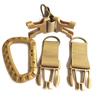 Tactical Key Ring Holder Gear Keychain Clip Nylon Webbing Quick Release Buckle Molle Bag Attachments Metal Carabiners Keychain