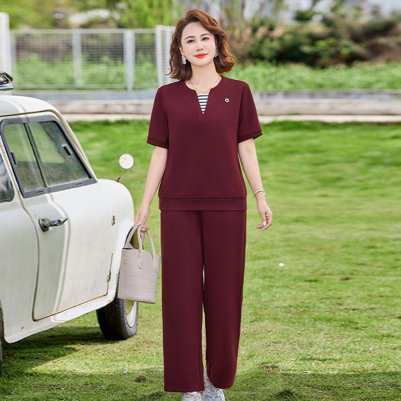 

2026 Stylish Spring Two-Piece Set for Moms, Elegant and Slimming, Perfect for Women 50+ XXXL