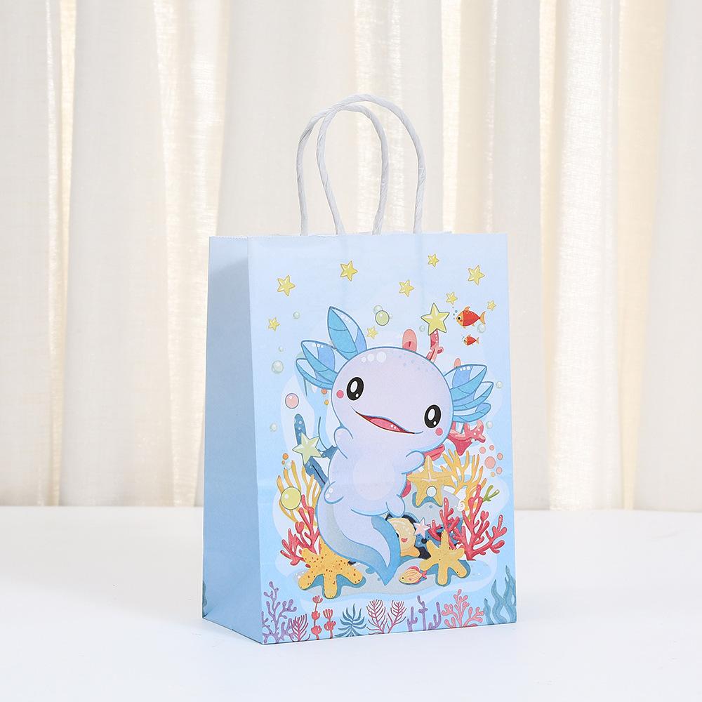 StoBag Ocean Axolotl Gift Bags Underwater Theme Party Treat Bags for Kids Birthdays and Sea Animal Events