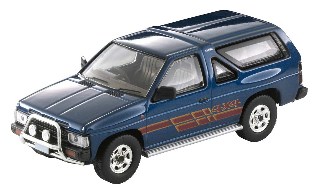 Tomica Limited Vintage Neo Nissan Terrano R3M with optional navy finished 1/64 LV-N63c parts, blue, model.