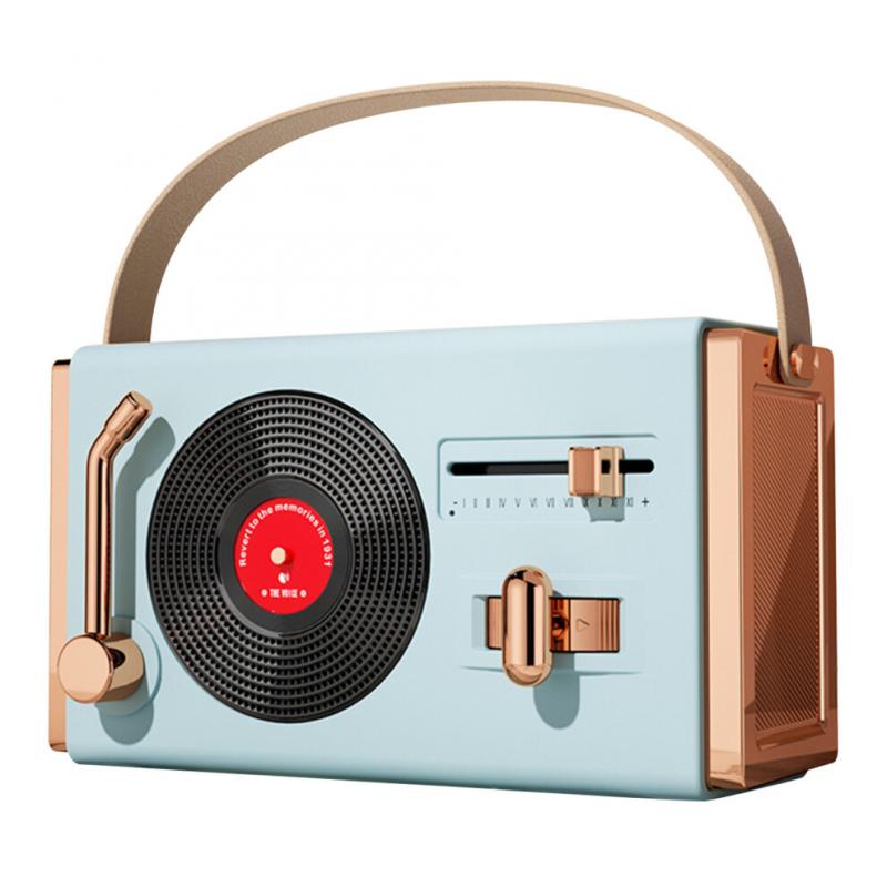 Tragbarer Retro-Bluetooth-Lautsprecher, Hohe Klangqualität, Blau, ABS