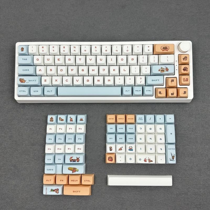 Keycaps 127PCS LittleOtter Keycaps XDA file Full Set Keycap DyeSubbed Thick PBT for Gaming Mechanical Keyboard