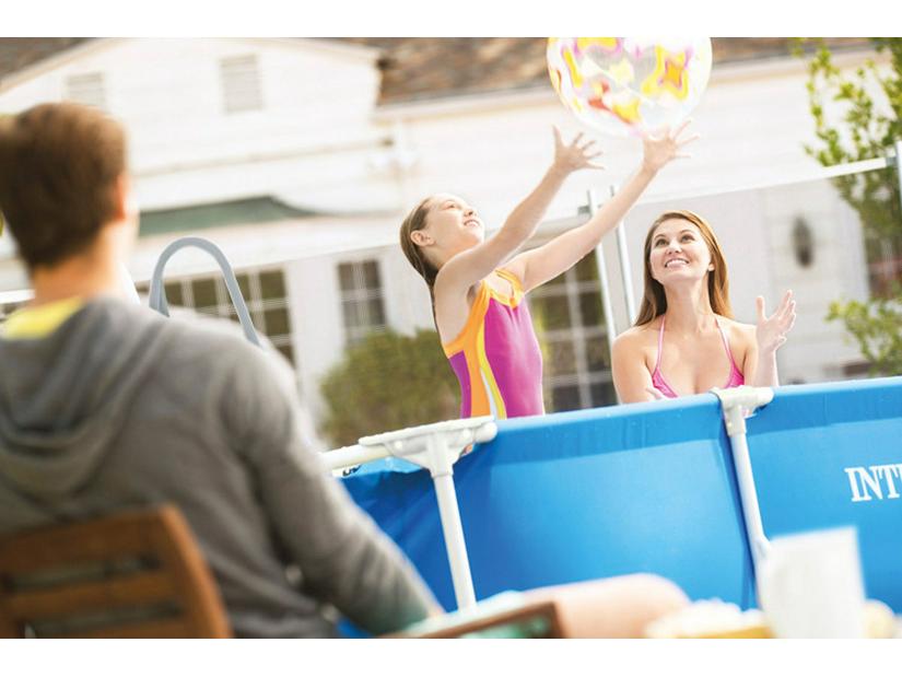 Original Intex Extra Large Rectangular Tubular Frame Children's Family Swimming Pool 28273