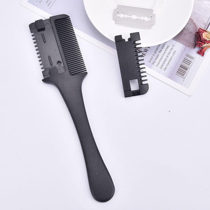 Pente Navalha de Cabelo de Lado Duplo Modelador de Camadas Pente para Corte Desbaste com Lâmina