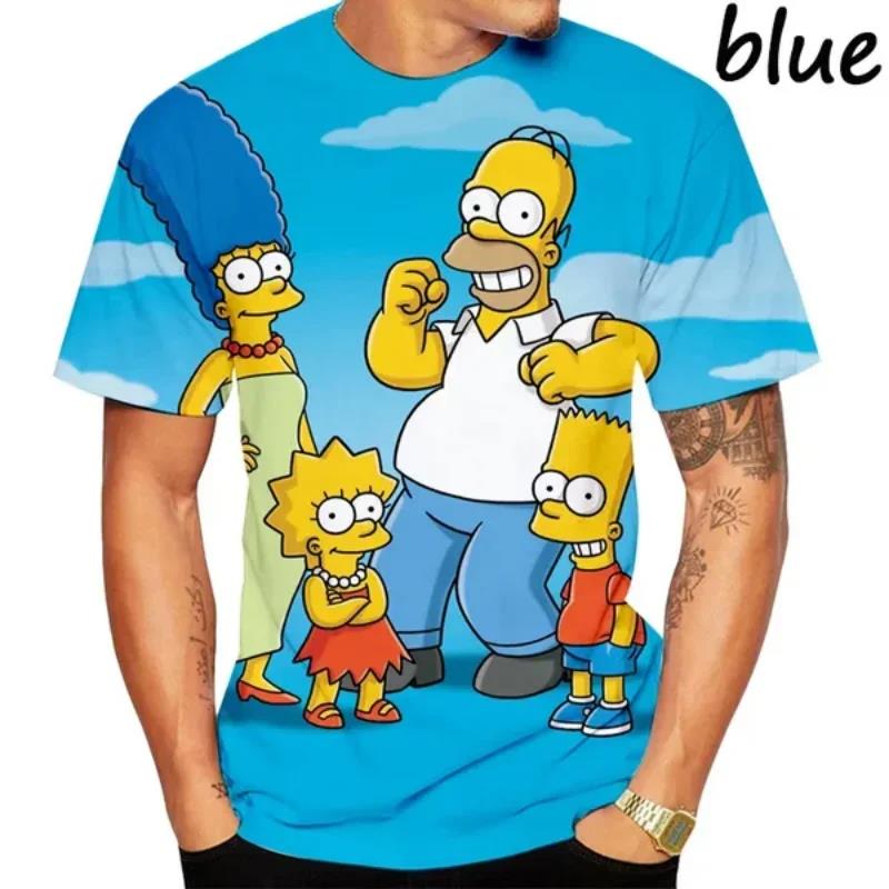 

Літня футболка з графічним принтом Disney Anime Simpsons 3D Принт Футболка Повсякденна Hip Hop Harajuku Вуличний Унісекс Топи Модний Чоловічий Одяг 5XL