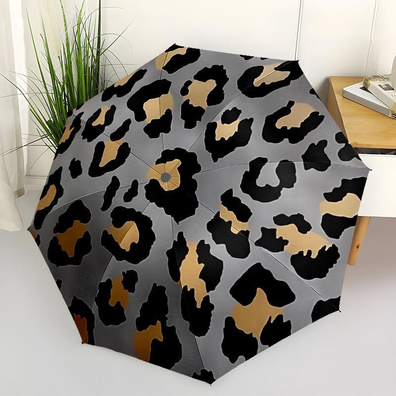 

1pc Leopard Print Automatic Open/Close Umbrella, Folding Compact Umbrella with Lightweight Design for Women/Men yy251028166
