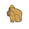 Adorable Capybara Prankster Brooch: I Love Hugs Fashion Badge