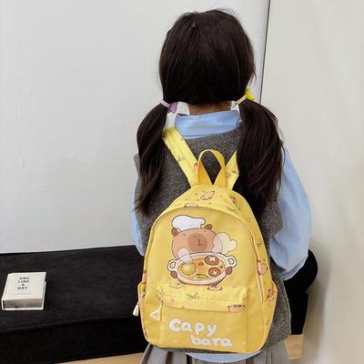 Mochila escolar fofa desenho animado bolsa infantil meninos e meninas mochila casual capivara infantil