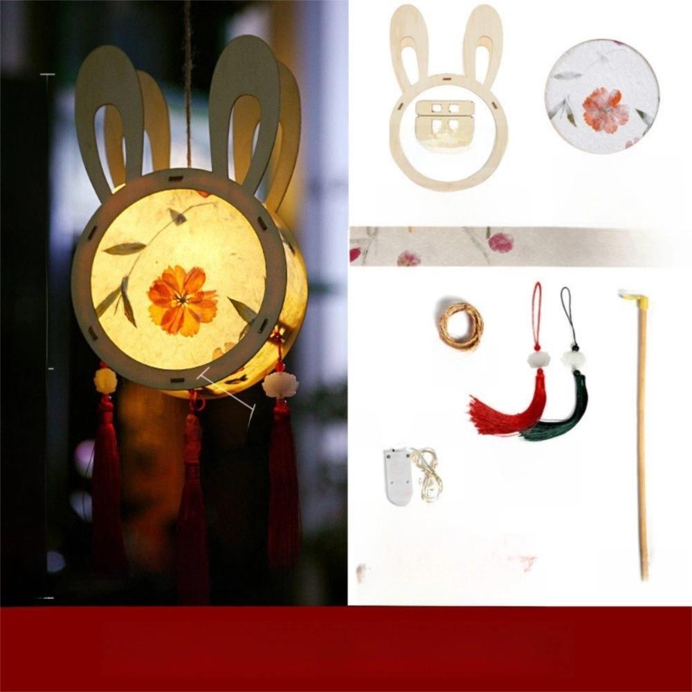 Glowing Handheld Rabbit  Lantern DIY Material Bag Light-Up Bunny Lantern  Toy Style3