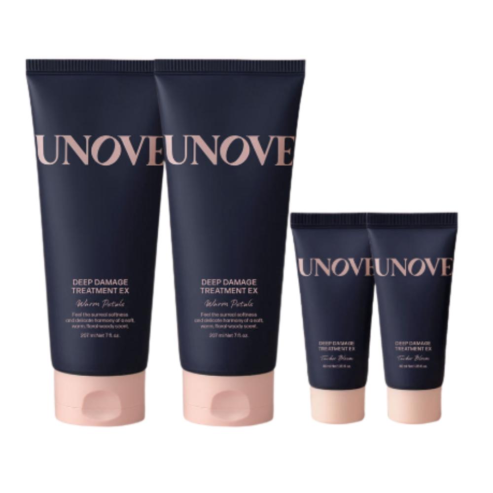 

Unove Deep Damage Treatment EX Double Up Set – Intensive Hair Repair Value Pack Tender Bloom 207ml × 2 + 40ml × 2