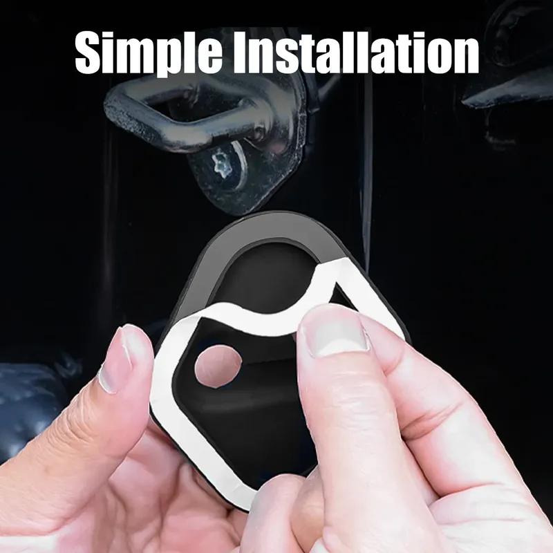 4Pcs Tesla Car Silicone Door Lock Cover Shock Absorber Protective Sticker for Tesla Model 3 Y S X Roadster SpaceX Cybertruck Car