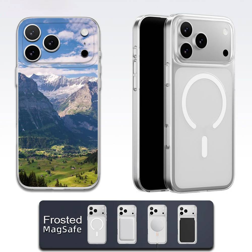 Swiss Alps Scenery Travel Phone Case For iPhone 17,16,15,14,13,12,11,Pro,Max,Plus,E,Air,Mini Magsafe Transparent