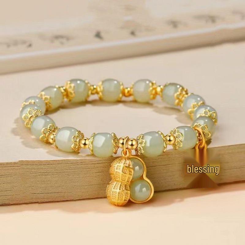 New Women's Mori Style Butterfly Glass Bracelet with Colorful Crackle Beads