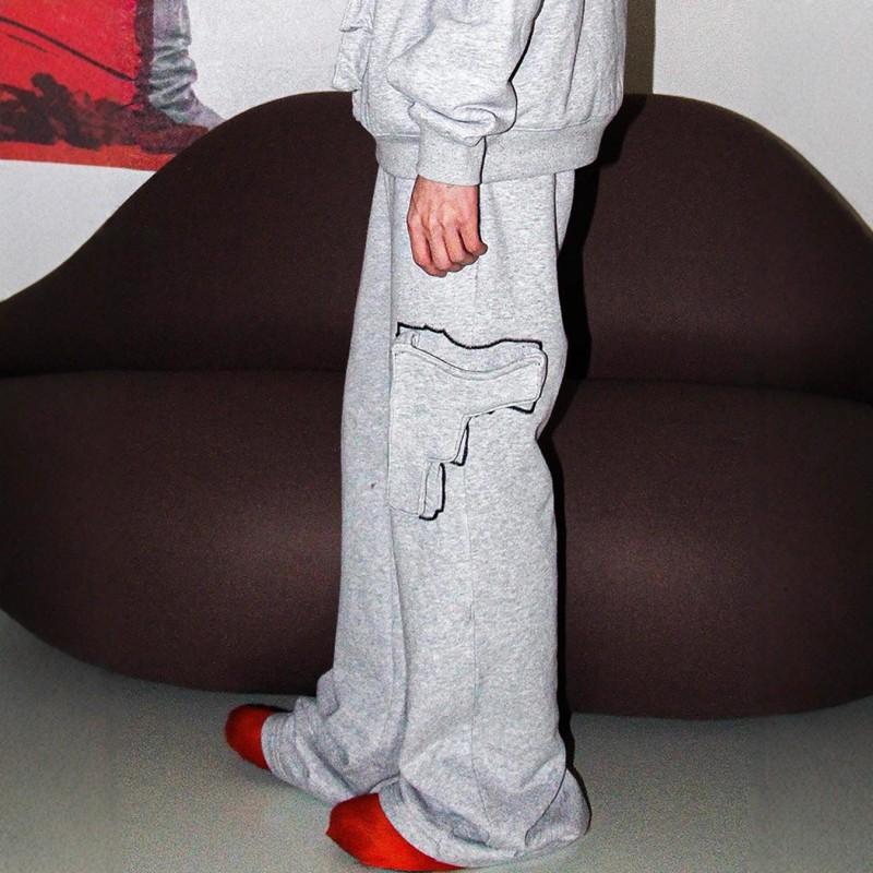 Oversized Hoodie Sweatshirt Wide Leg Pants Set Men Women Streetwear Style Casual Two Piece Outfit