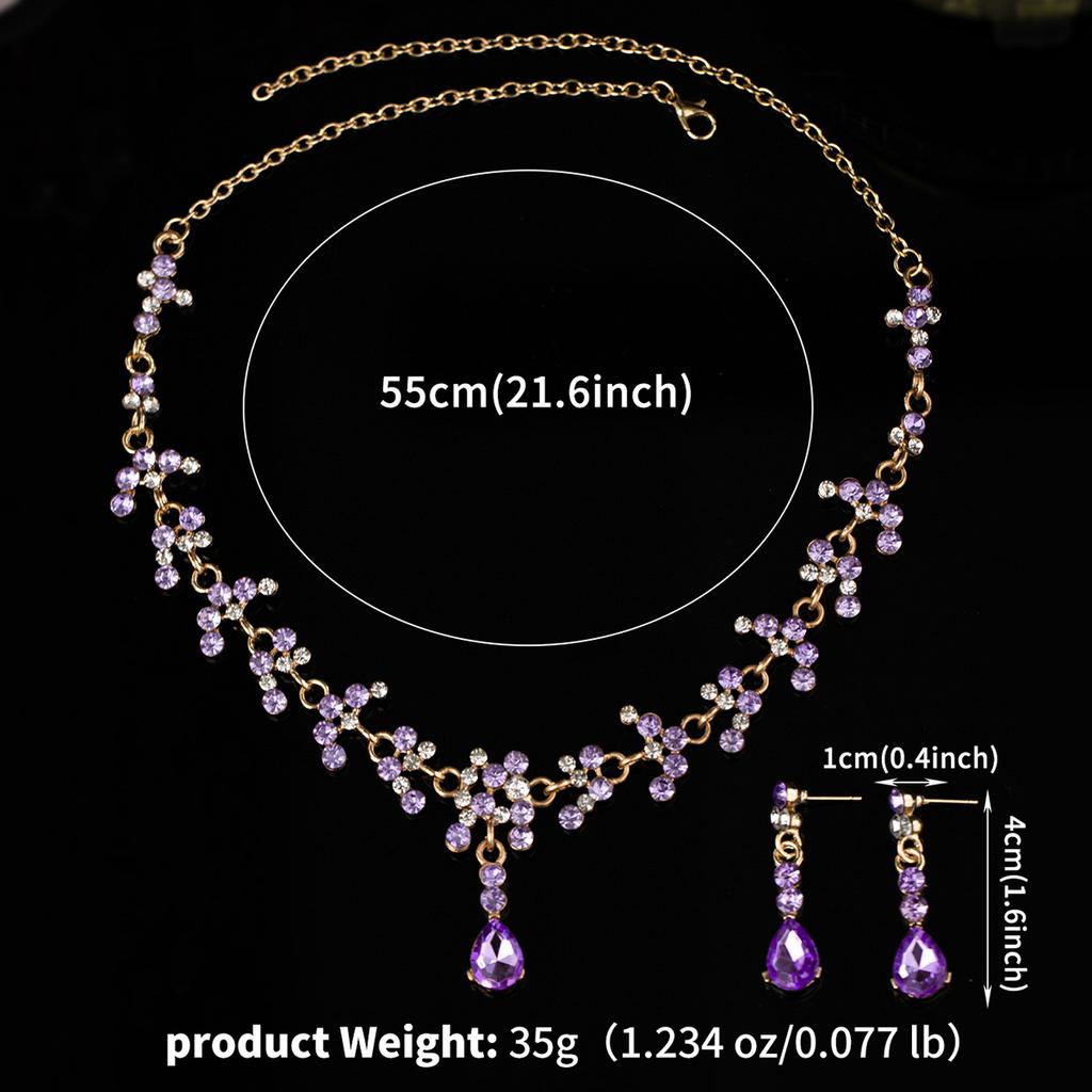 European and American Retro Necklace Earrings Set Bridal Wedding Banquet Dress Accessories Exaggerated Luxury Ruby Two-piece Set 2026