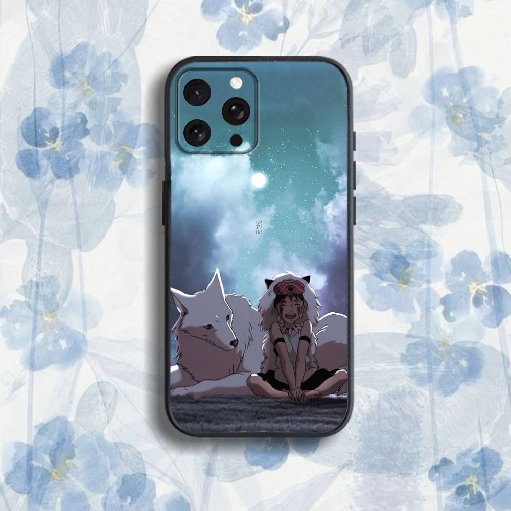 

M-Mononoke H-Himes Phone Case For iPhone 17,16,15,14,13,12,Pro,Max,Plus,E,SE4,Air,Mini Black Soft Box iPhone12