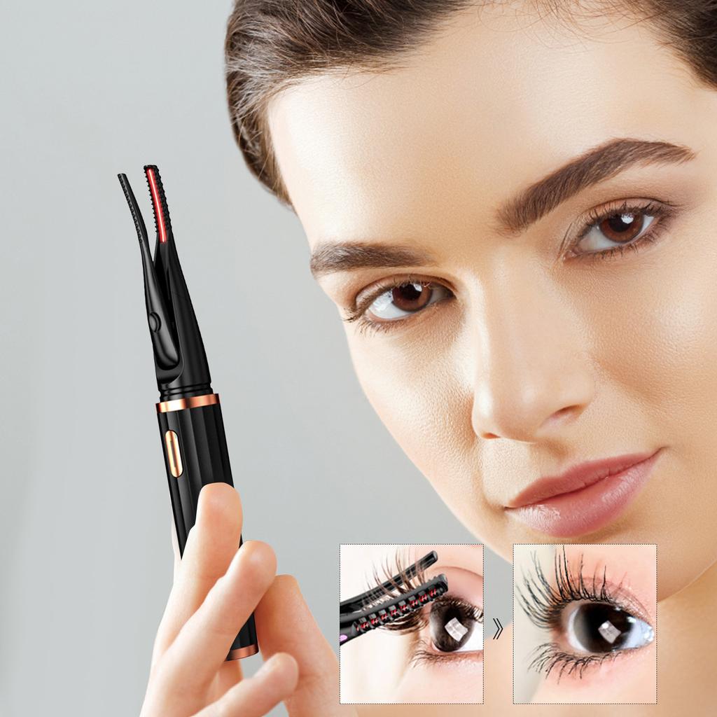 Heated Eyelash Curler, 3 Heating Modes, Electric Eyelash Curler With Comb, 24 Hours Lasting For Makeup Tools, USB Rechargeable
