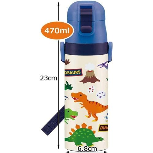 Skater Children's Stainless Steel Water Bottle Direct Drinking 470ml Dinosaur Child-friendly Lightweight Type Boys Cold Storage Dinosaur Waterbottle S