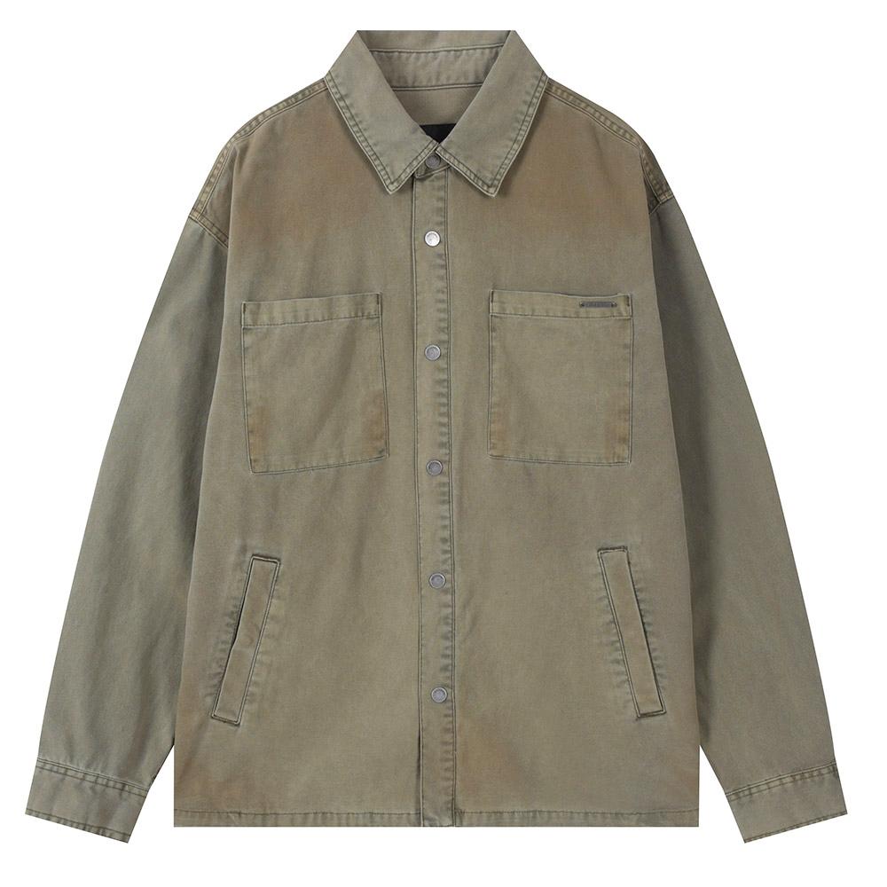 Buckaroo Cotton Vintage Washed Two-Pocket Shacket Khaki
