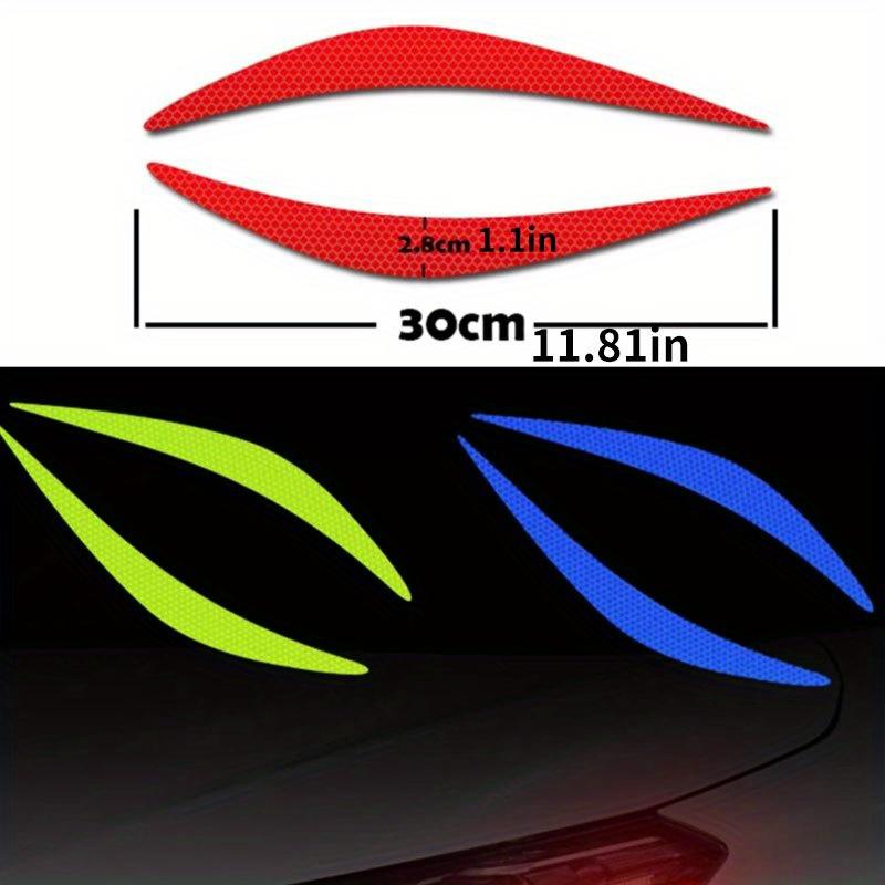 2Pcs/Set Reflective Car Headlight Stickers - Creative Personality Scratch Cover Stickers for Vehicle Hood Decoration