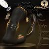 9 Wiggling Thrusting Beads Prostate Massager Vibrating Butt Plug with Penis Ring Vibrator Anal Dildo Prostate Stimulor for Men Double-locking Ring