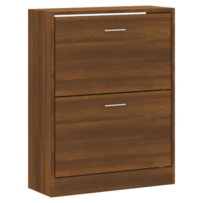 VidaXL Armoire à chaussures Chêne marron 63x24x81 cm Bois d'ingénierie 342563