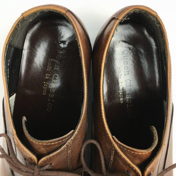 USED/Queen Classic Made In Japan Long Nose Straight Tip Business Shoes Brown Size 40 (25.0)