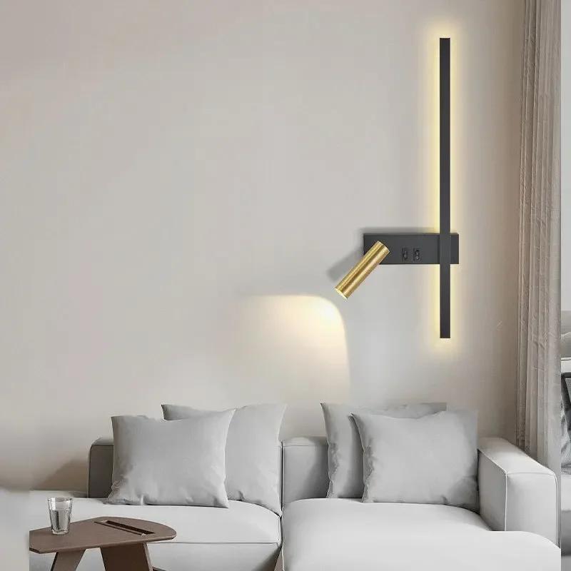 Wall Lamp Nordic Modern Creative Led Simple Living Room Sofa Background Wall Decorative Reading  Bedroom Bedside