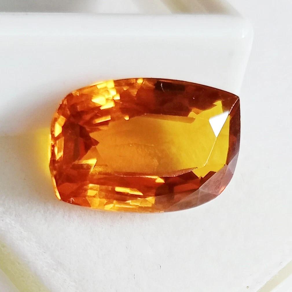 Certified Natural Fancy Painite Mogok Orange Yellow 13-14 Ct Stunning Gemstone