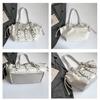 Rivet Metal Buckle Drawstring Tote Bag Women's Shoulder Bag