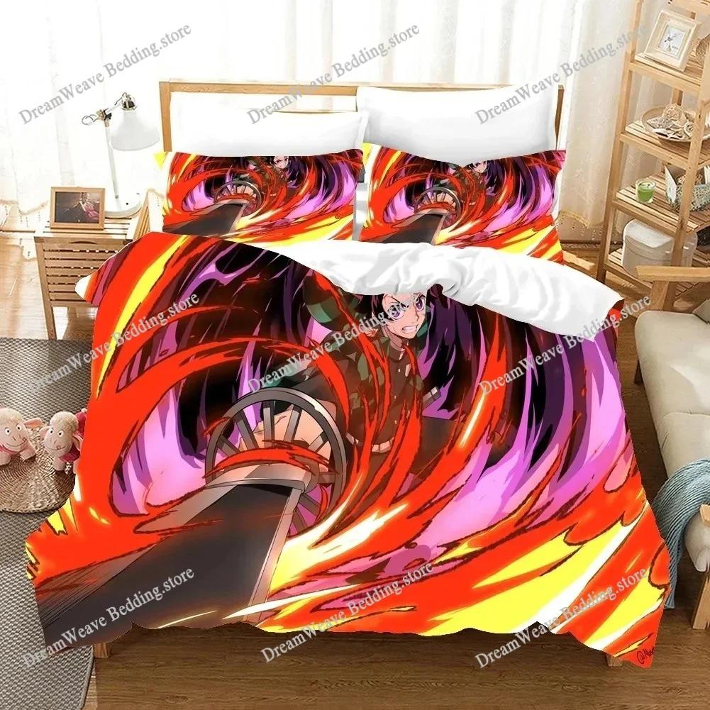 Ghost Killing Blade Bedding Set Single Twin Full Queen King Size Bed Set Aldult Kid Bedroom Duvetcover Sets bed sheet set